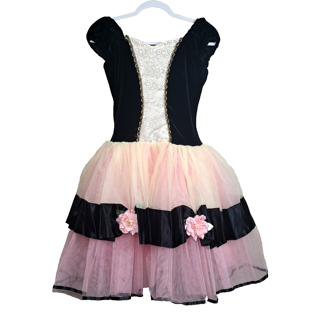 Vtg Velvet Cupcake Full Tulle Skirt Fairy Dress Large Black Pink Party Festival