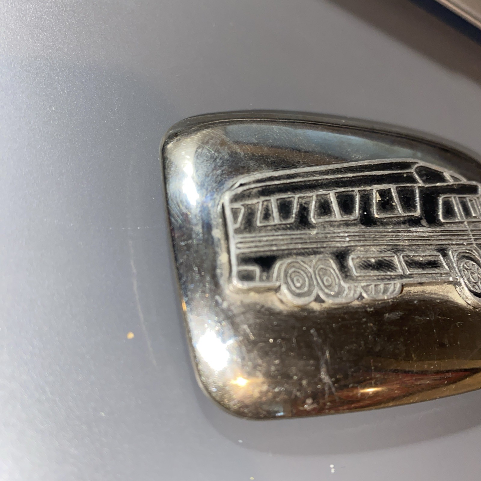 Vintage Greyhound Bus Lines Belt Buckle Chrome Silver Tone 1.5″ Made In USA