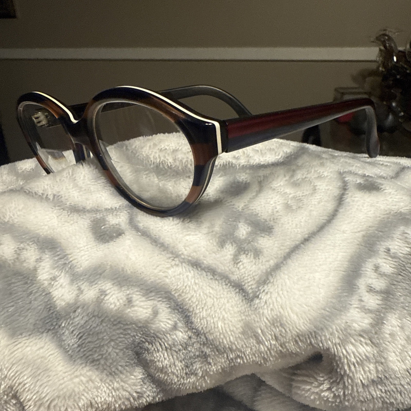 Vintage TURA Made In Italy Designer Striped Eyeglasses Multicolor 5 1/2 125mm