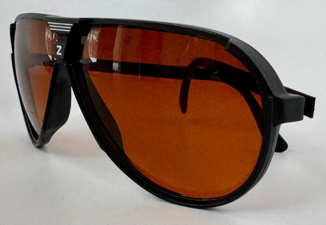 Vintage ZEP UV Amber Protection Block Blue Light Lens Aviator Sunglasses
