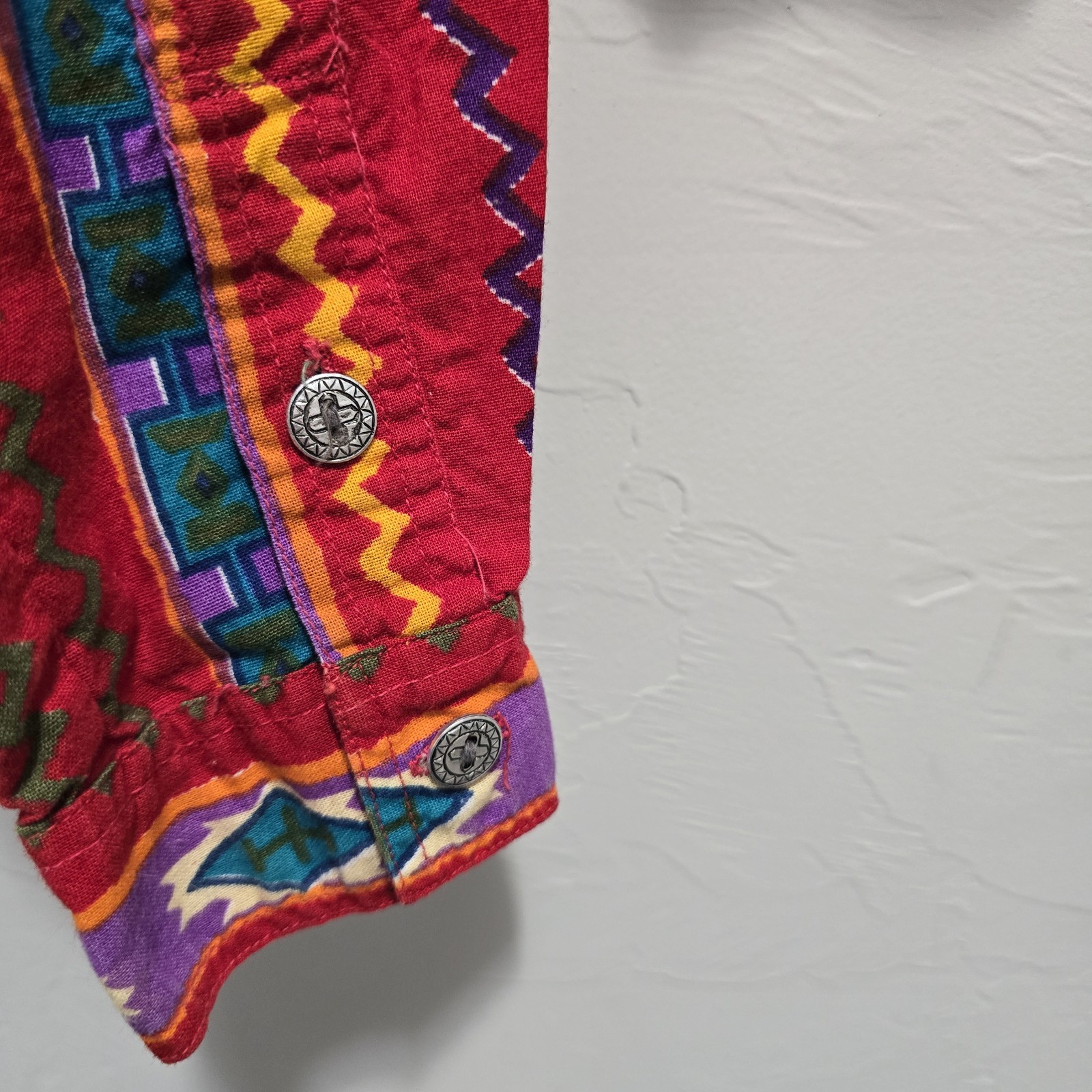 Vintage Rodeo Western Wear Southwestern Aztec Crop Jacket Shirt M Shoulder Pads