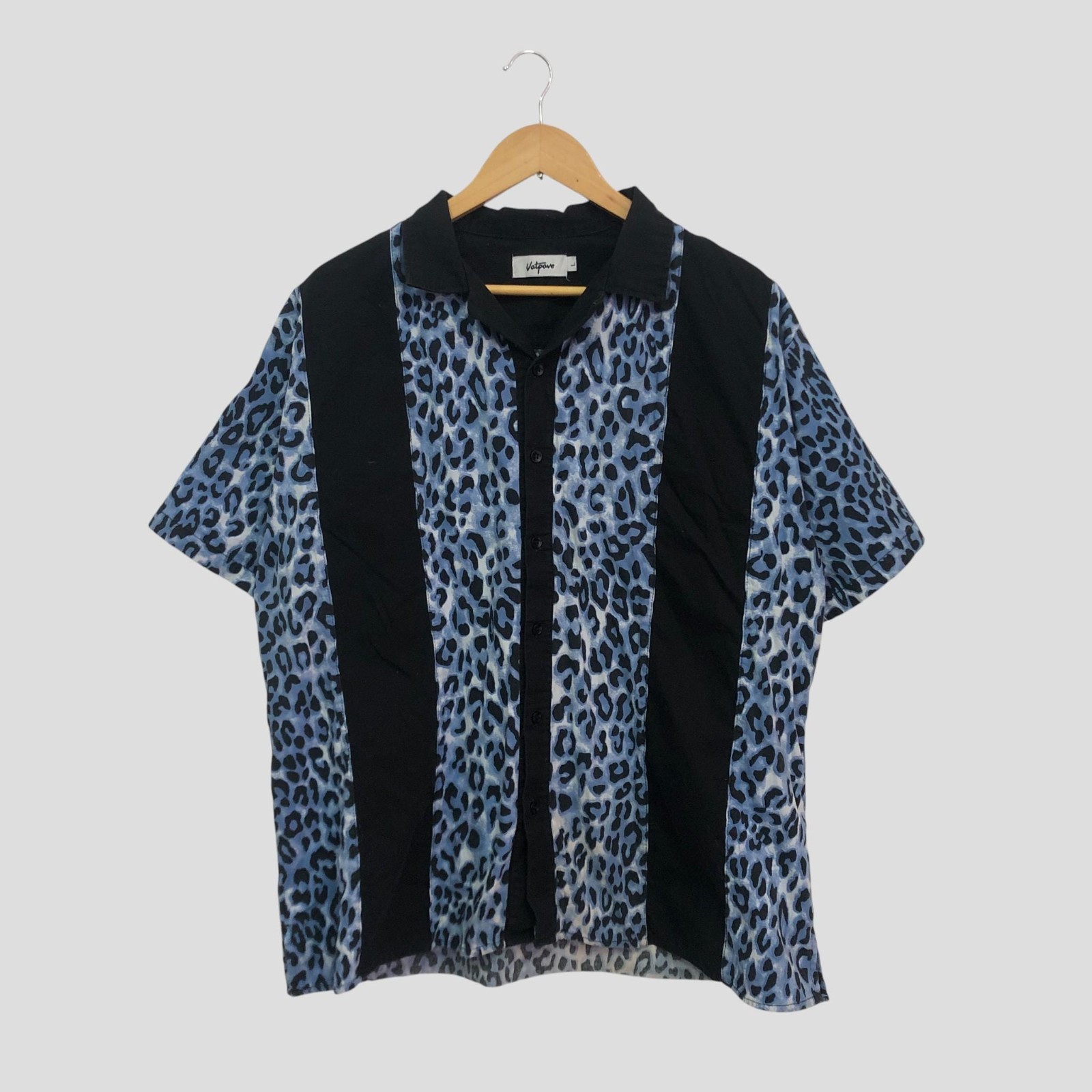 Vintage Tiger Print Bowling Shirt, Japanese Brand, Size L