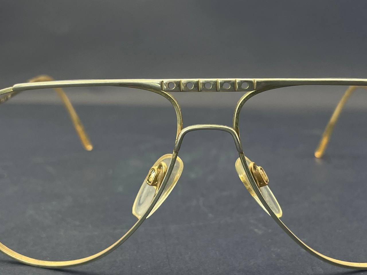Vintage Alfa Romeo 49-4903 Aviator Eyeglasses Gold Metal Frame Italy 49-20 140