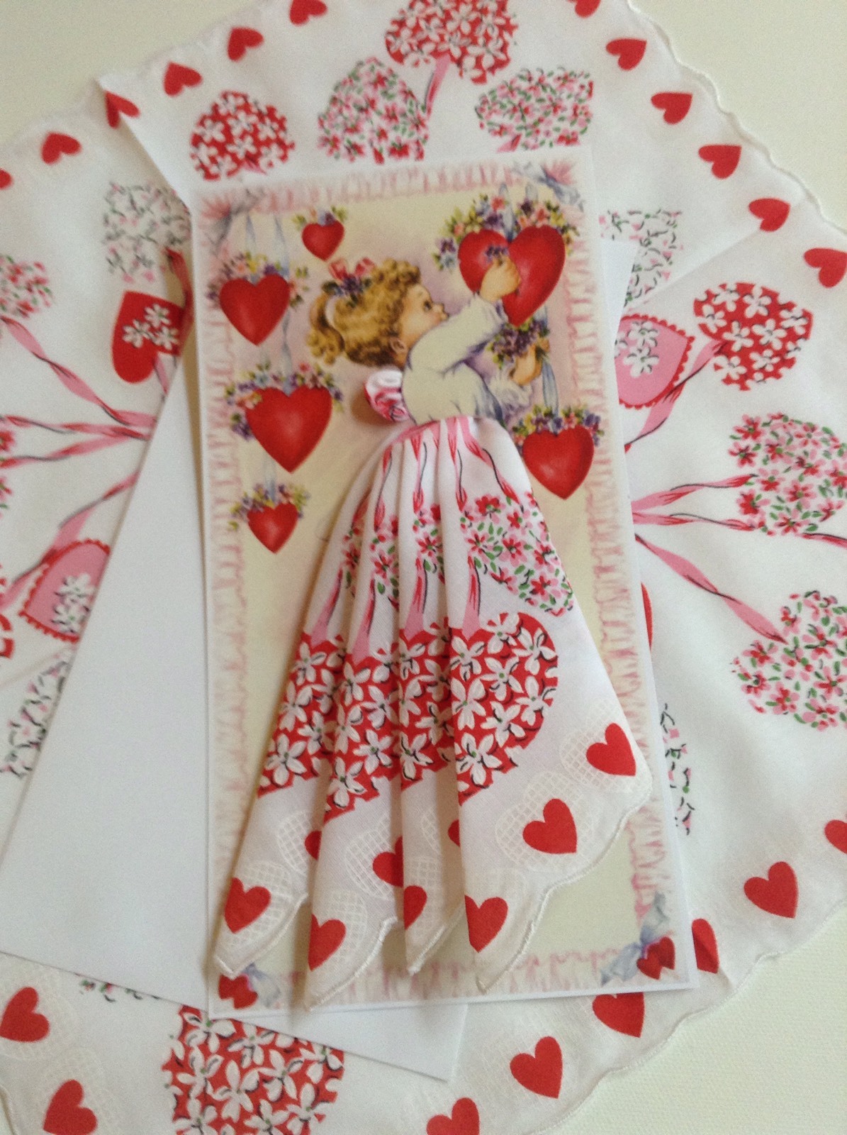 Precious New Valentine Angel Handkerchief Card