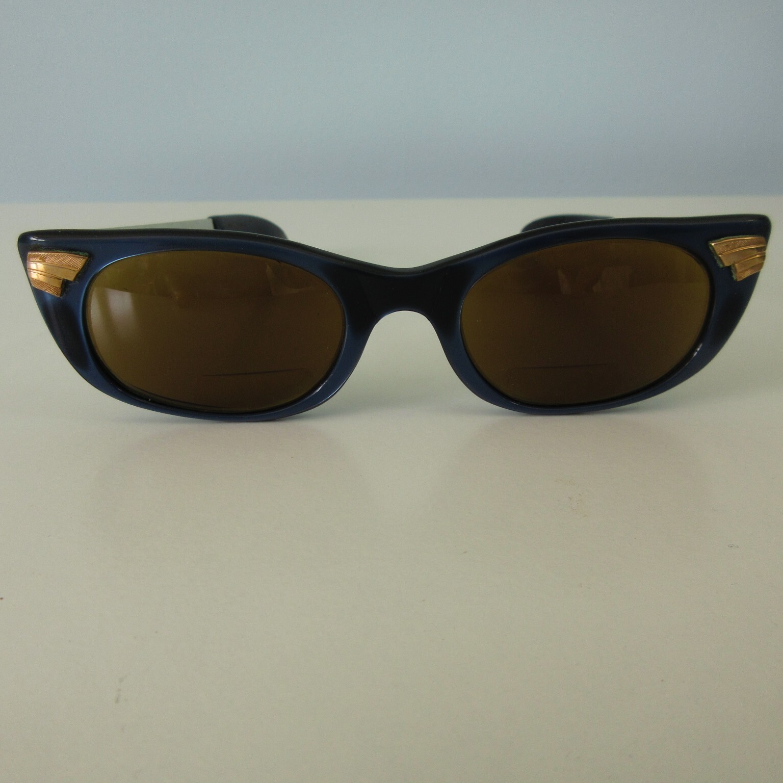 Vintage West Germany 50s Womens Eyeglasses EXCELLENT MCM Cool Mod Blue 48-16-130