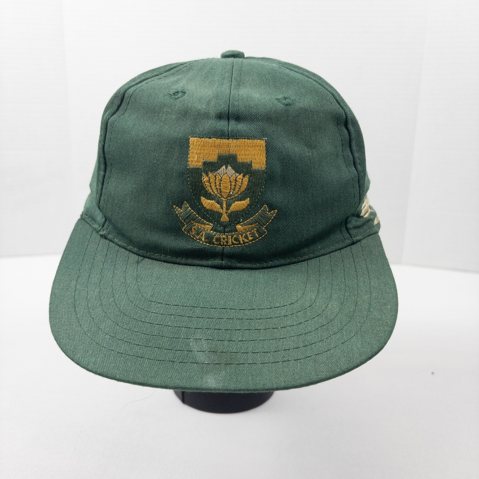 Vintage 80s South Africa Cricket Australia Albion C&D Snapback Hat Mens Green