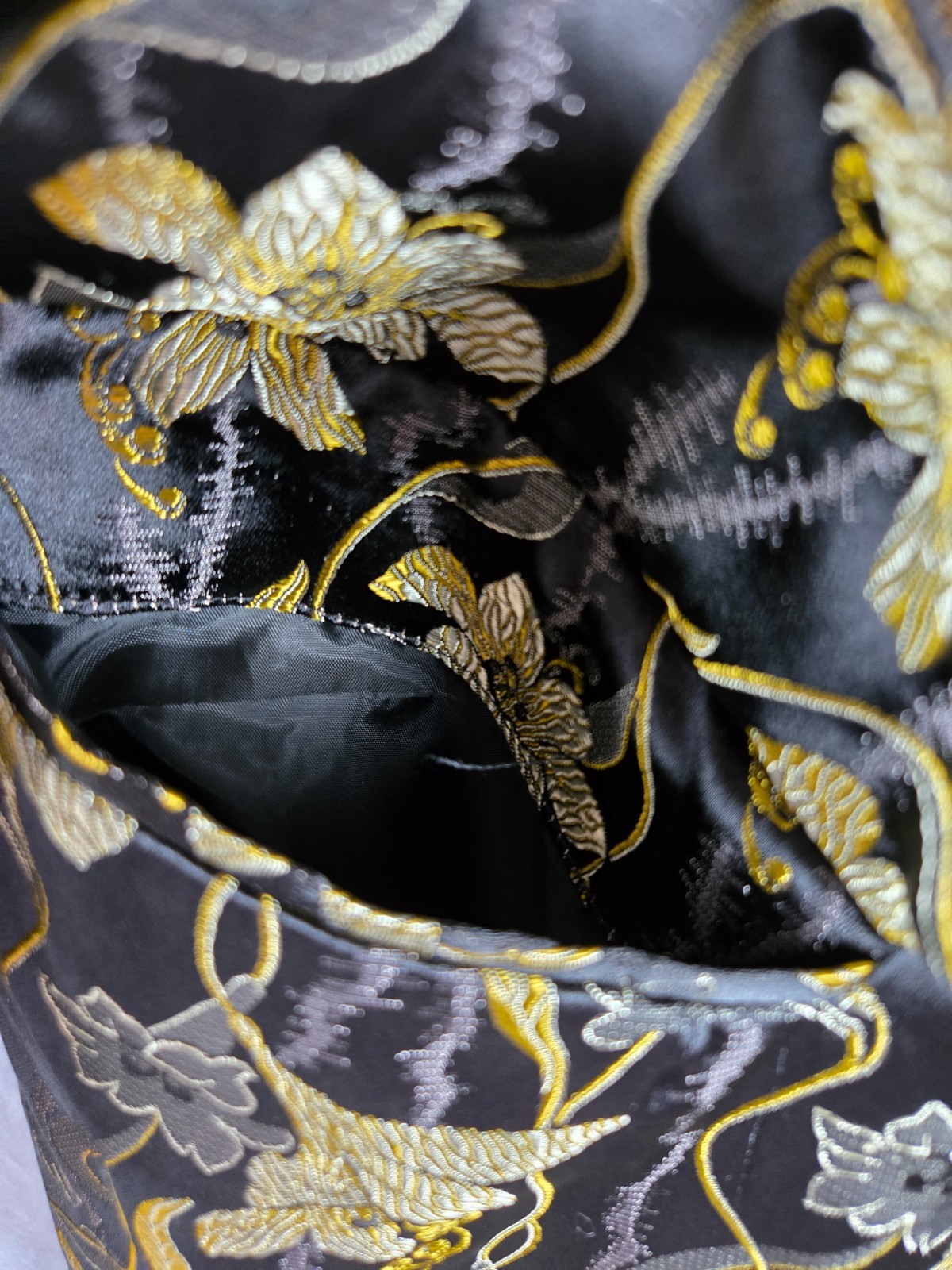 Victor Costa Occasion Gold Floral Jacquard Jacket L Hong Kong Vintage