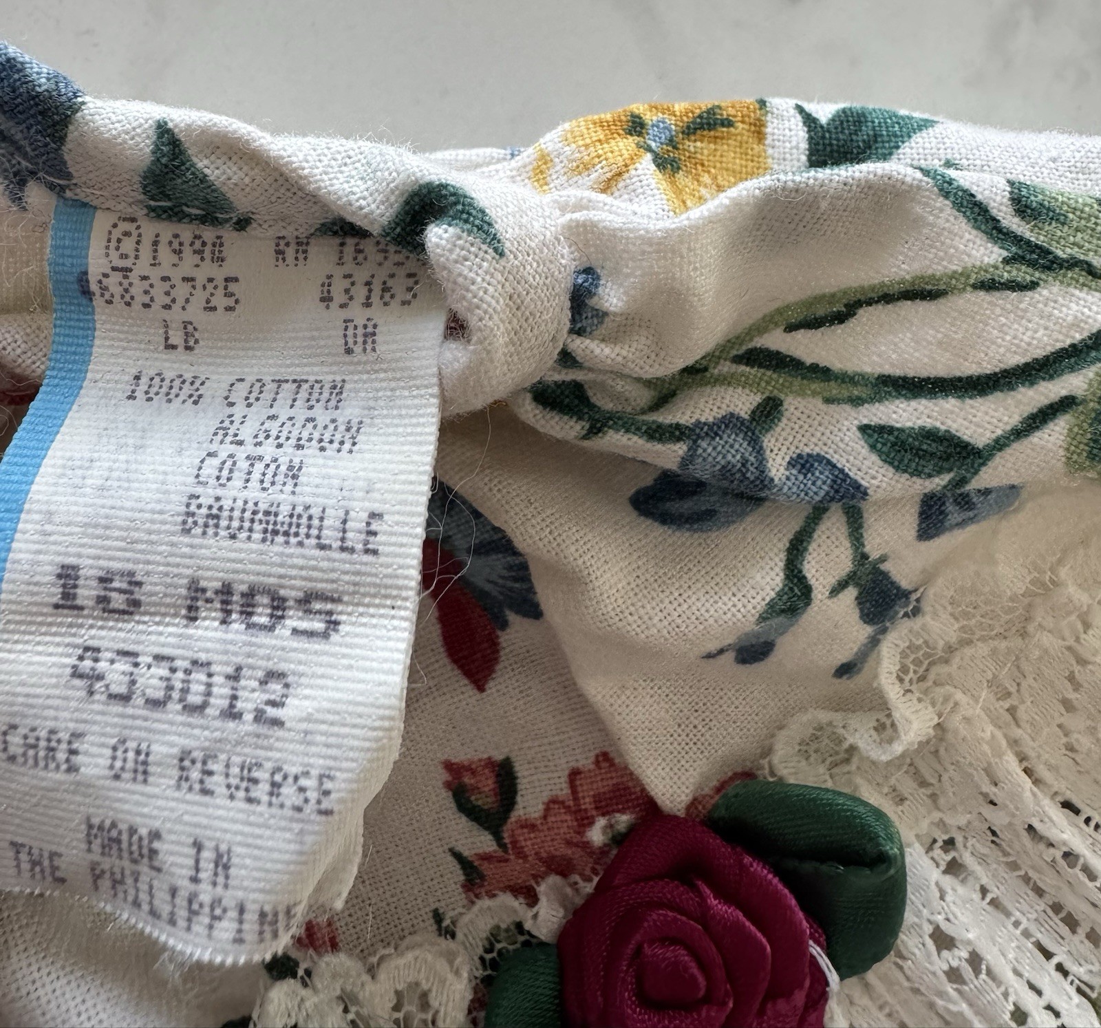 Vintage 18 month Baby Toddler Floral Romper 1994 Outfit