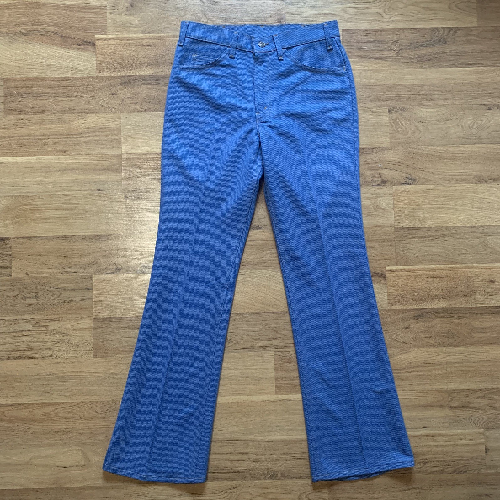 Vintage 1980 Levi’s 517 Orange Tab Blue Hopsack Knit Pants 32×32 (fit 30×32)