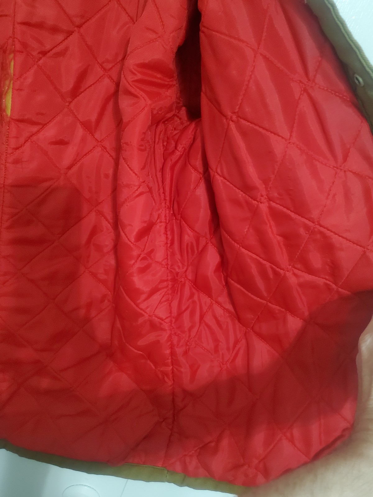 RARE Vtg 1960s Key Imperial Duck Canvas Chore Jacket Red Quilt Lined M 23×27.5