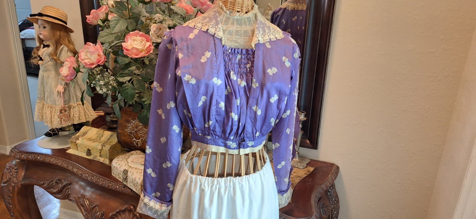 Victorian Edwardian 19th Century Silk Blouse Sold for Lace Trim “AS IS”