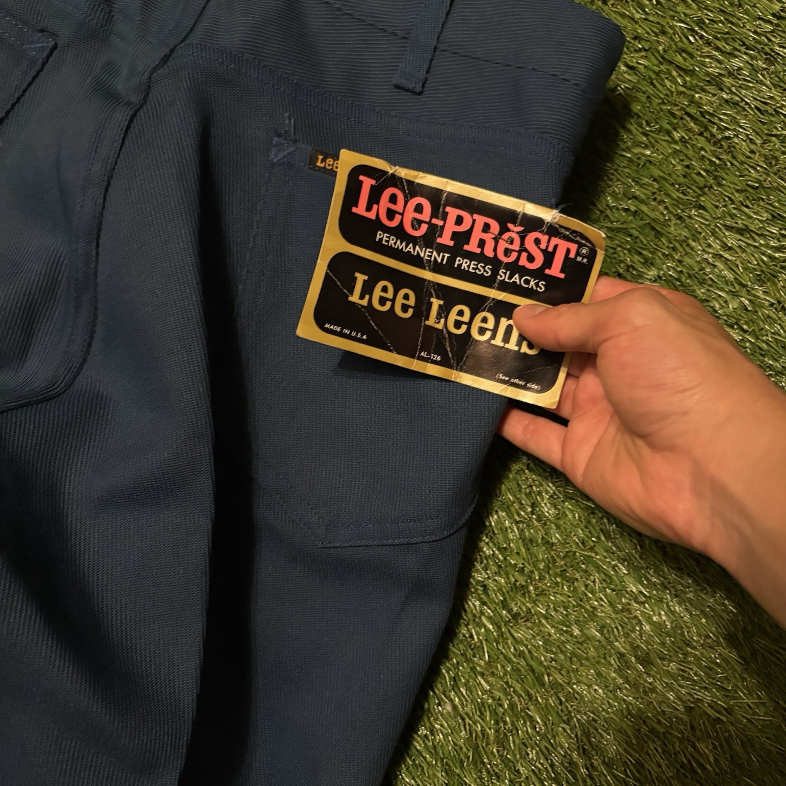 Vintage 70’s NWT Lee Leens Permanent Press Slacks Size 30 Blue Deadstock Pants