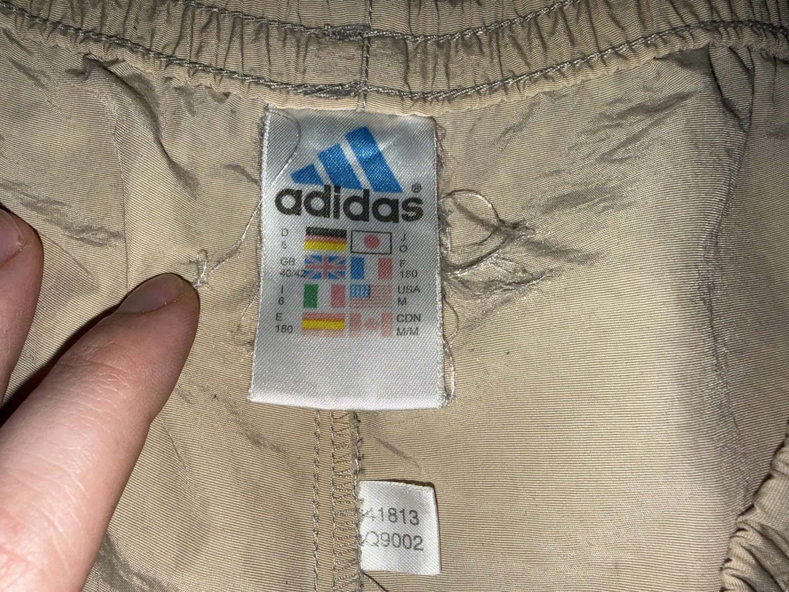 Vintage Adidas Nylon Pants Track Men’s MEDIUM 80s Sweatpants Cargo Shiny Retro