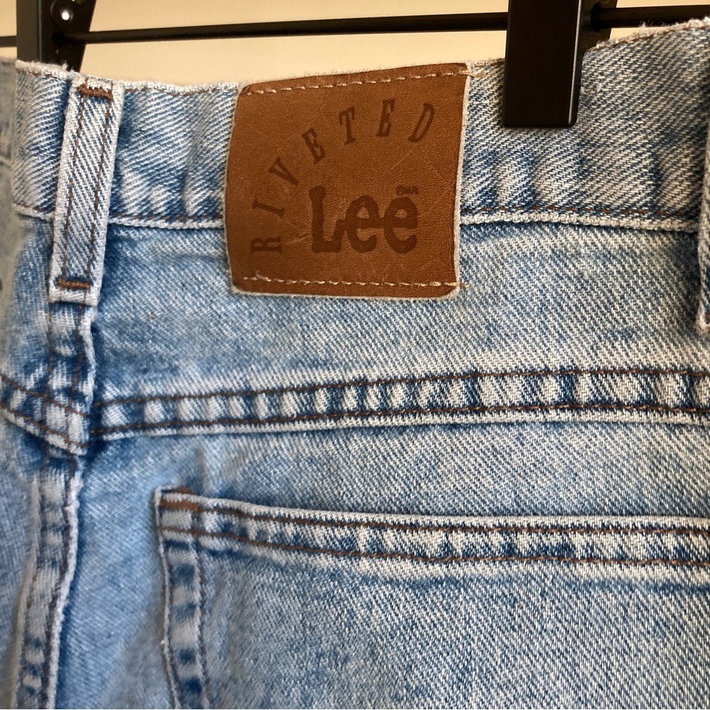 Vintage Lees Mom Jeans Denim Shorts Light Wash 100% Cotton 90s High Rise 8