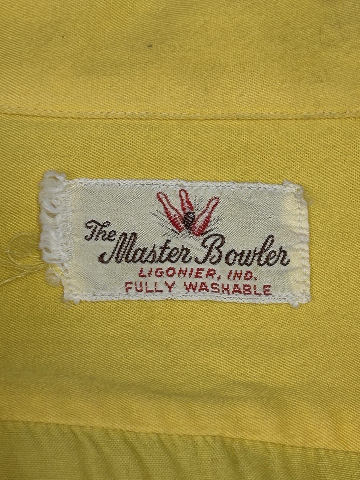 Vintage Master Bowler Rayon Chainstitched Bowling Shirt Rock Springs Mens 44″ CH
