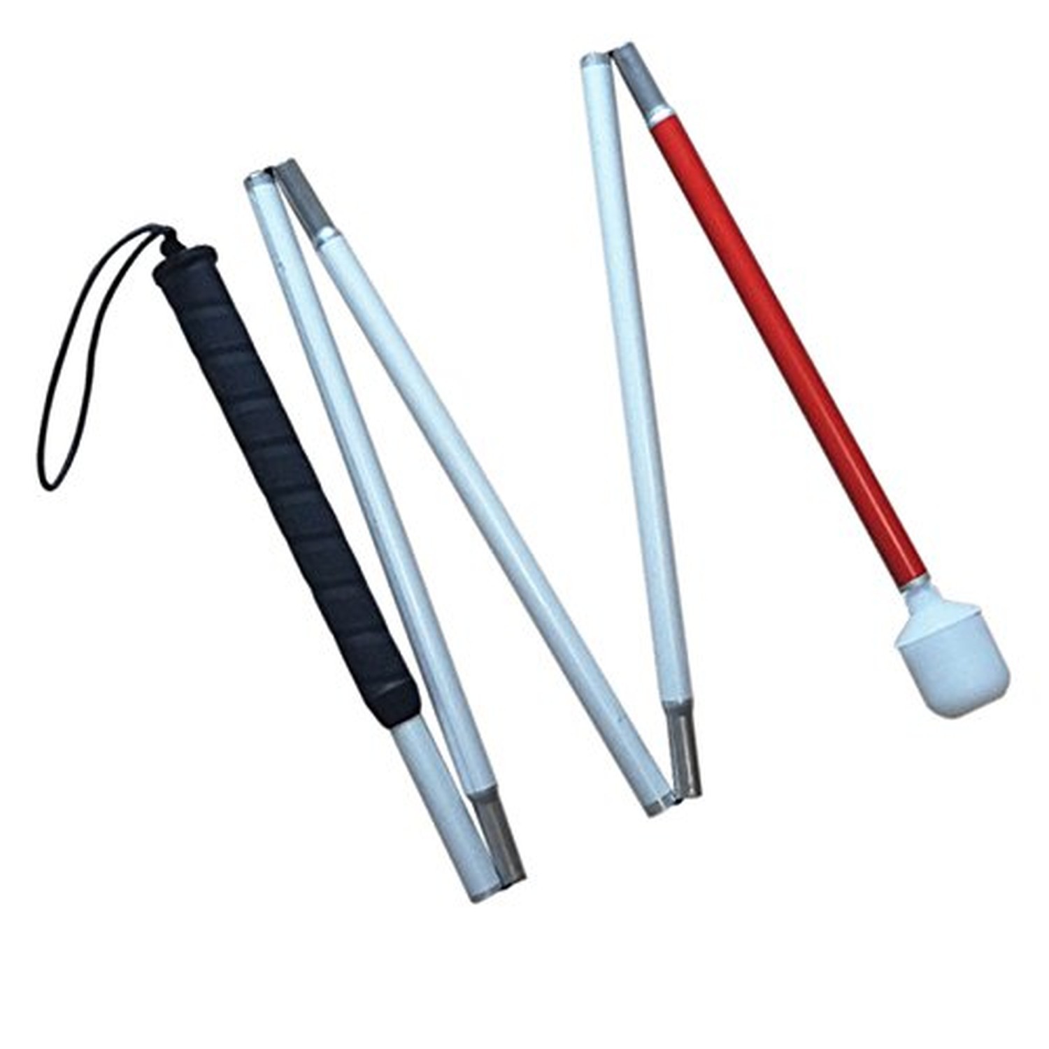 Aluminum Mobility Folding Cane for The Blind (Folds Down 5 Sections) (115cm (…