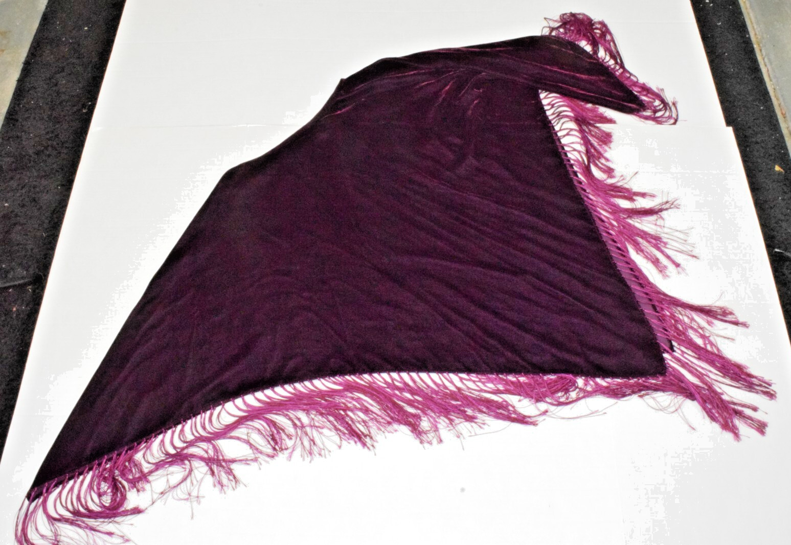 Vintage Shawl One Size 90s Shimmery Eggplant Purple Fringe Soft Rayon Blend New