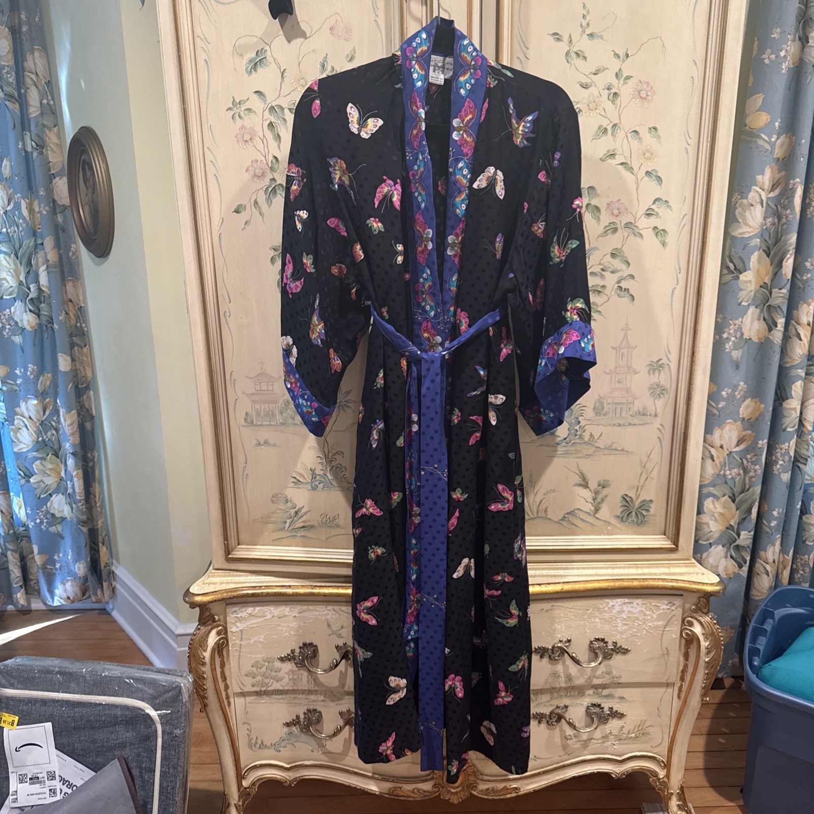 Vintage Silk Long Robe Museum Fine Arts Boston XL