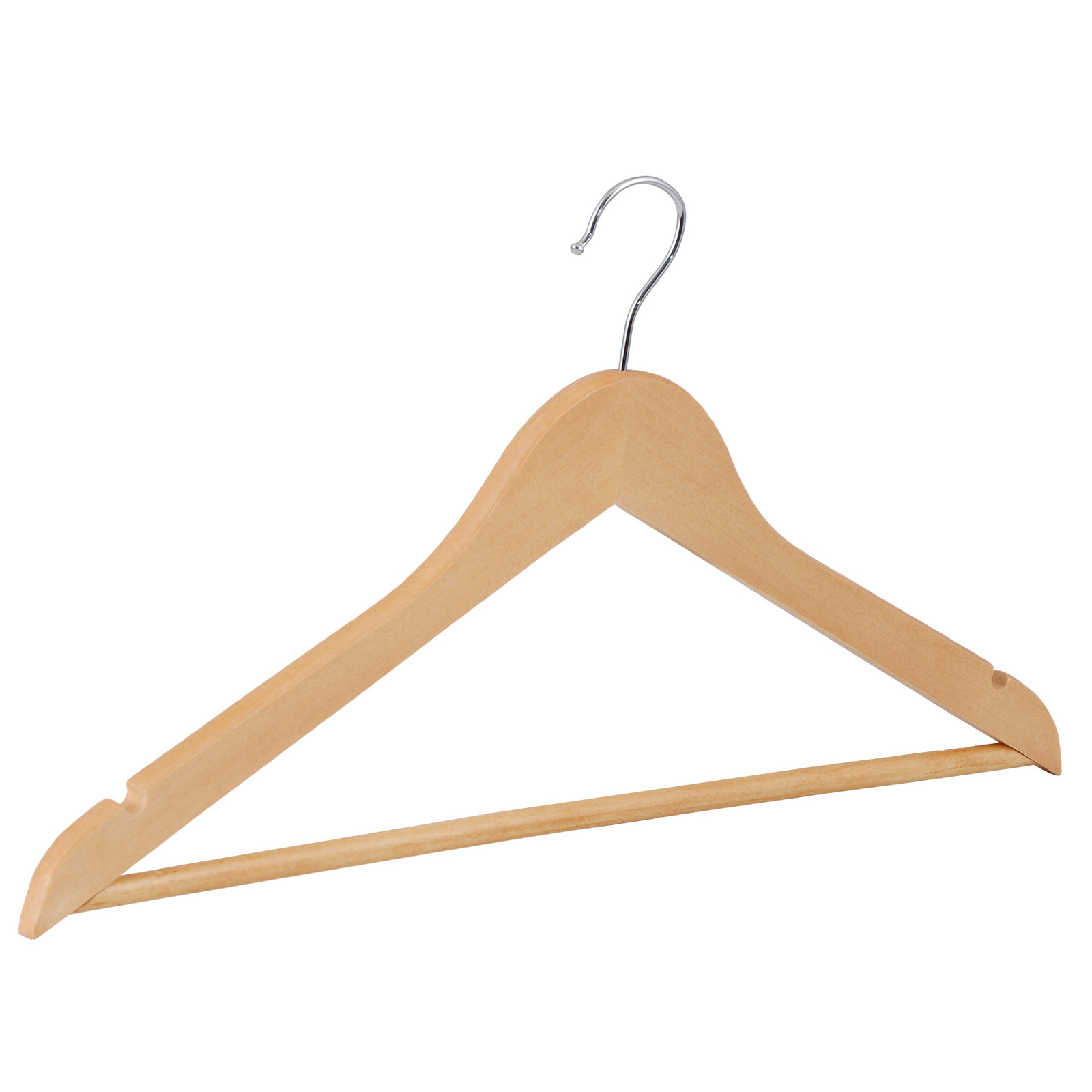 Wooden Coat Hanger Clothes Hangers 50 Pack Natural Wood Pants Hangers with Hook