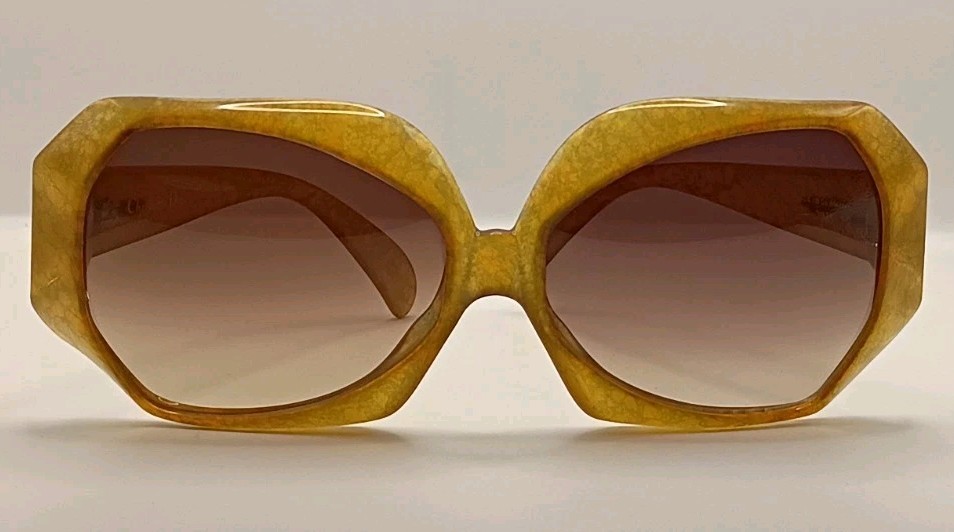 Rare Vtg. 1970s Christian Dior 2025-80 Sunglasses Oversized Honey Optyl Germany
