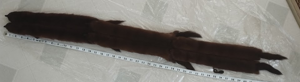 Vintage Fur Nakamura 6 Pelt Brown Mink Fur Stole Wrap Ginza Toyko, Never Worn