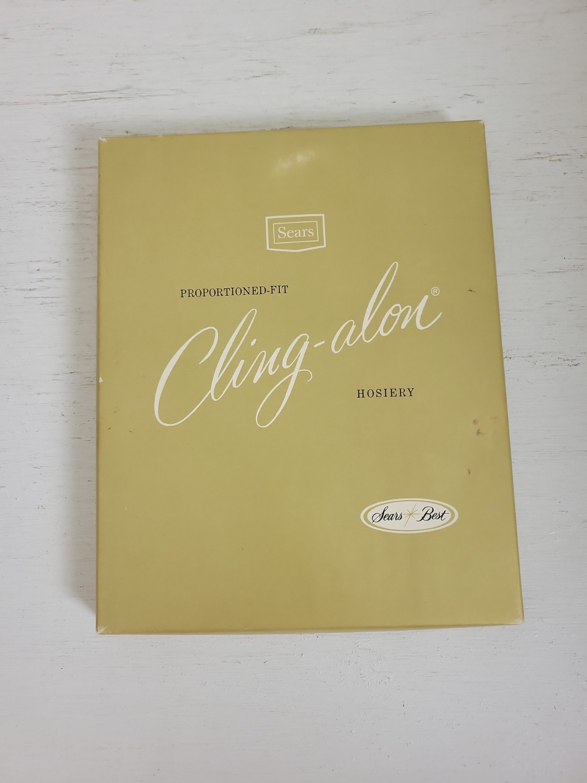 Vintage New Pair Sears Cling Alon Hosiery Tea Leaf Shapely A 9 1/2-10 1/2