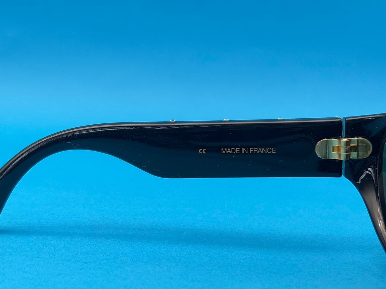 Vintage Rochas Paris 9005 01 Cat Eye Sunglasses Black Gold France Rare Chic