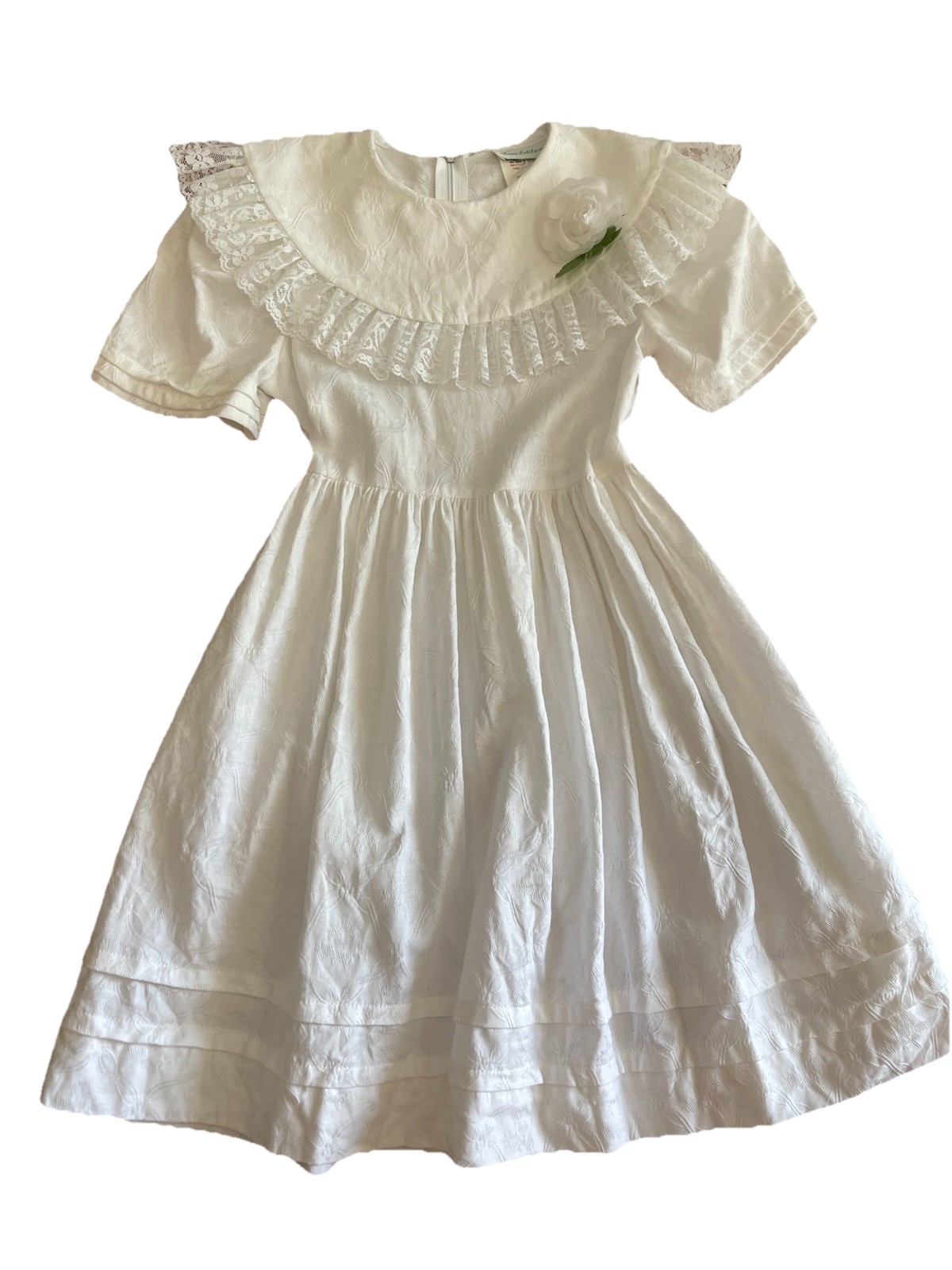 Rare Editions Girls Size 7 Fancy Party Dress Communion All Cotton USA Union Made