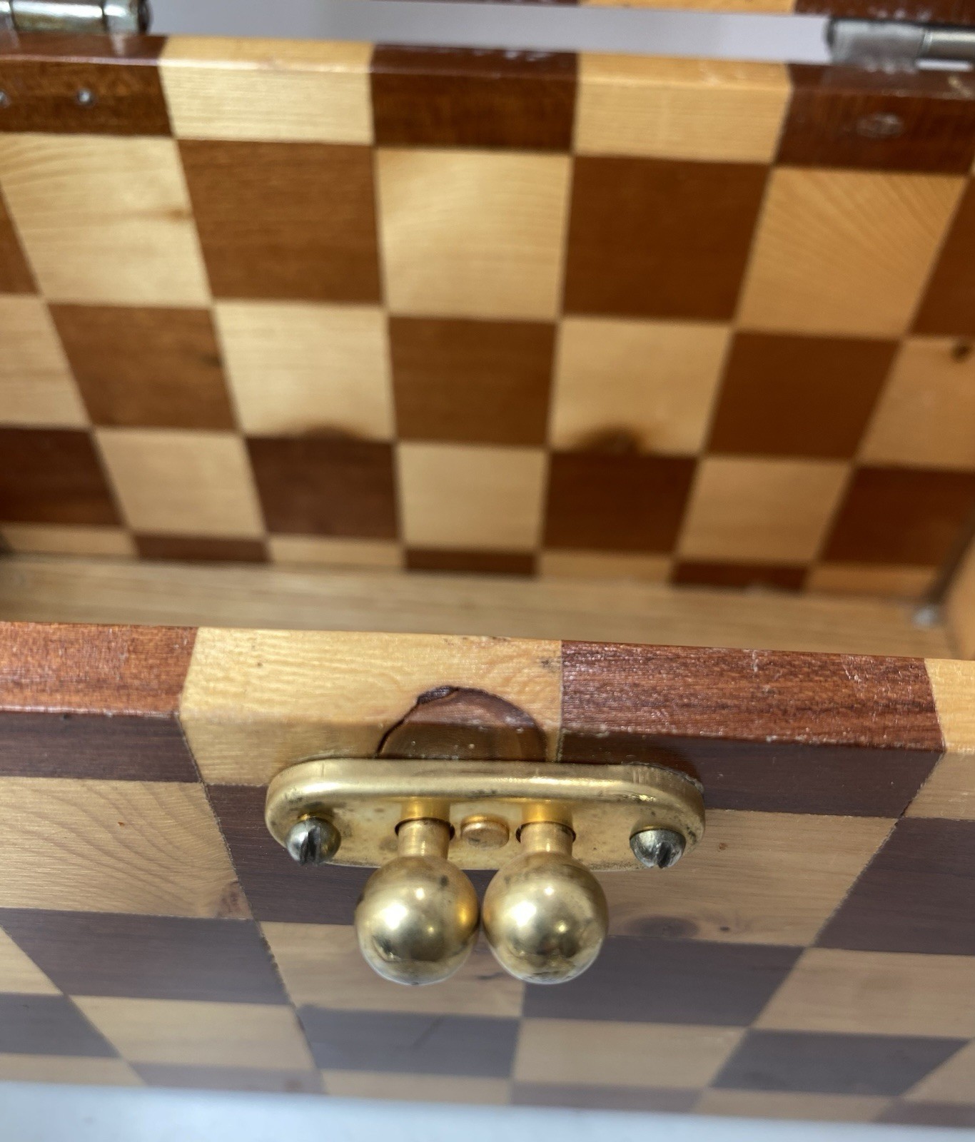 Wood Checkerboard Box PURSE HANDBAG *leather Straps Are DRY