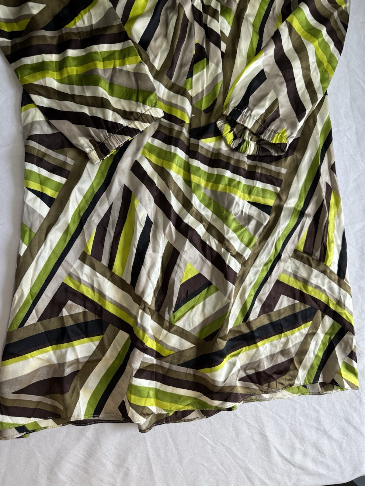 Vintage Oleg Cassini Silk Shift Dress Size 6 Abstract Geometric 80s 90s Designer