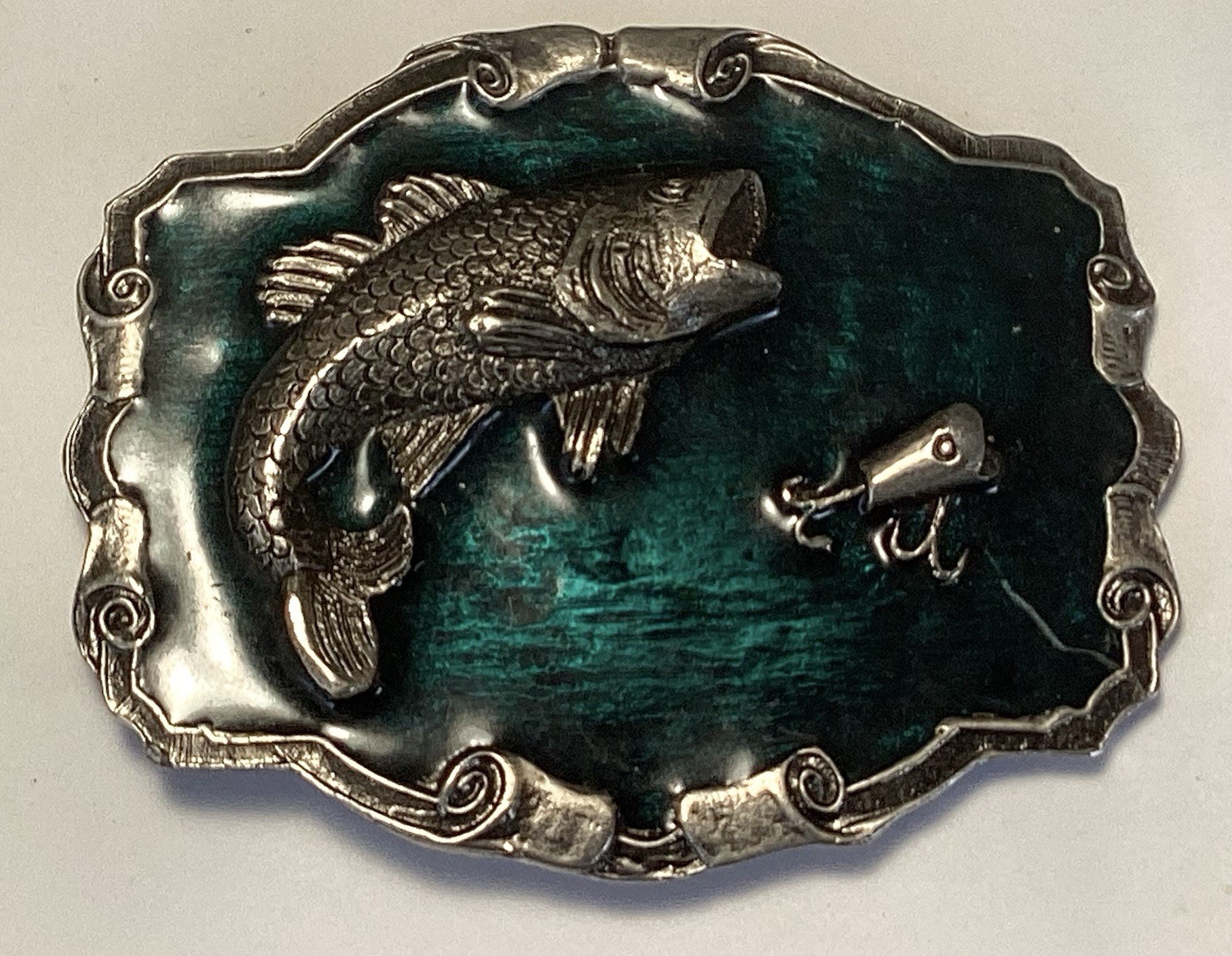 Bass Fish Belt Buckle Fishing 2007 Enamel On Metal