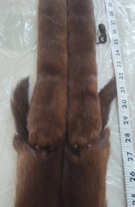 Vintage Fur Nakamura 6 Pelt Brown Mink Fur Stole Wrap Ginza Toyko, Never Worn