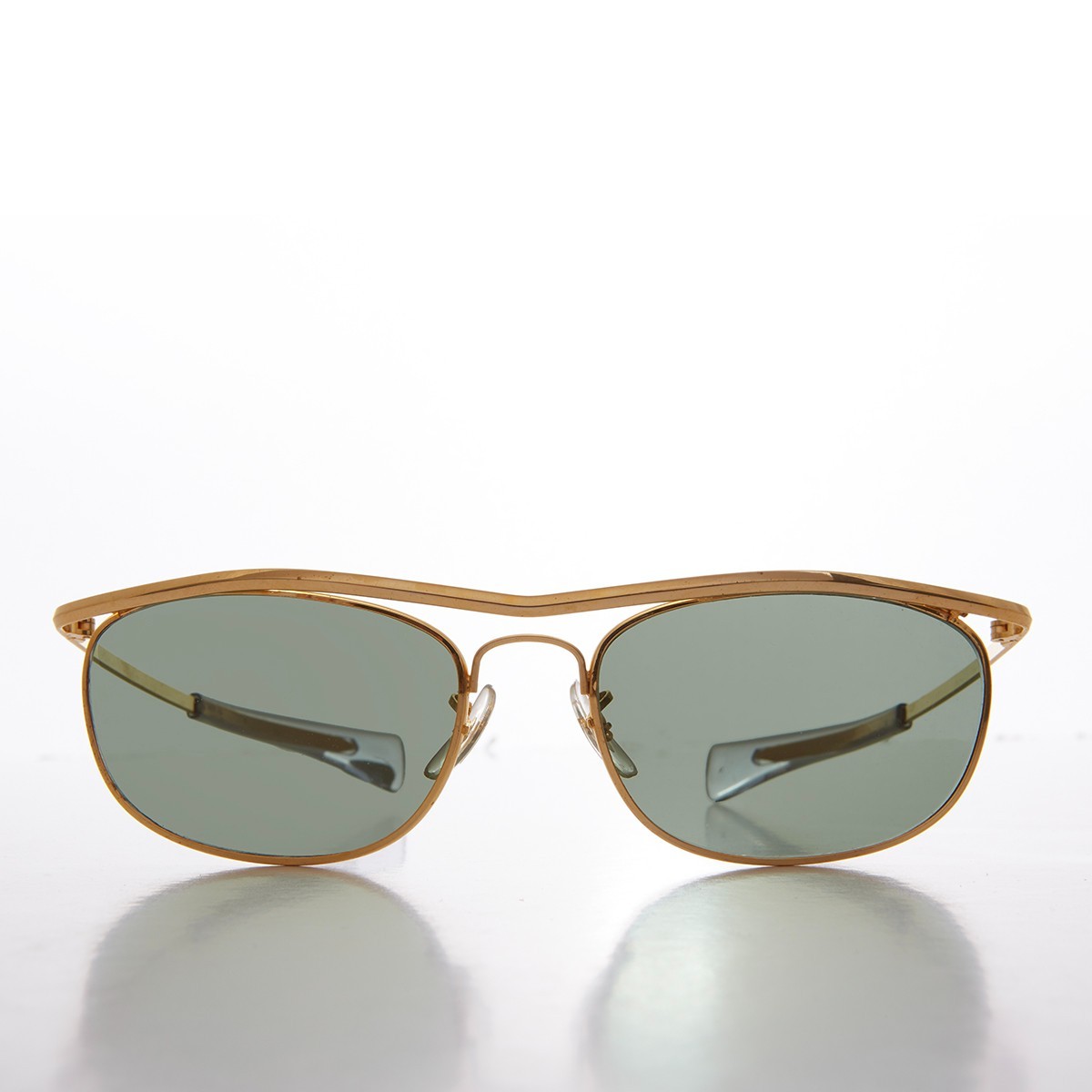 Gold 80s Metal Wrap Sunglass with Paddle Temples – Gorman