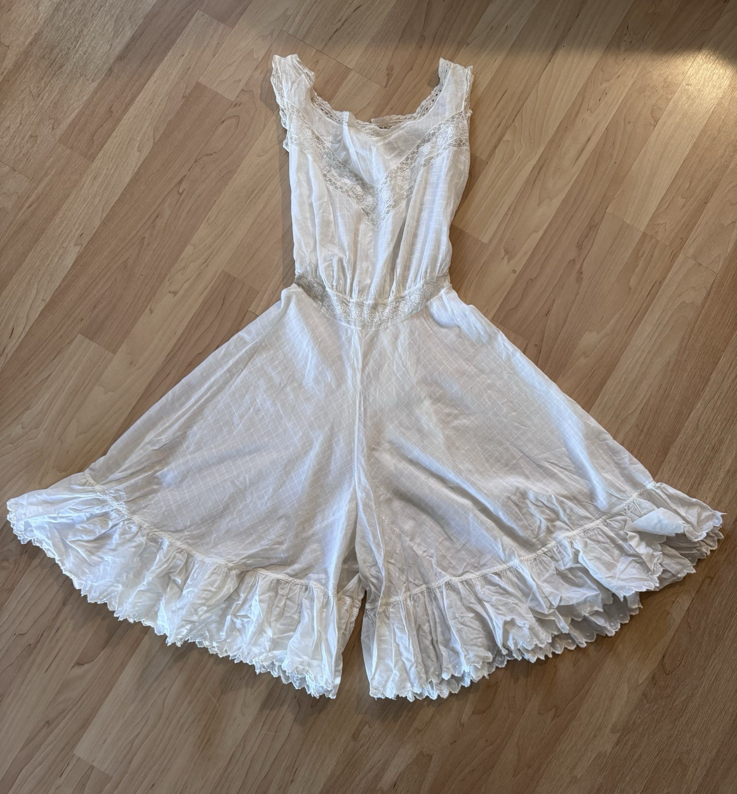 Antique Edwardian Lace Camisole One Piece Bloomers Jumpsuit Romper