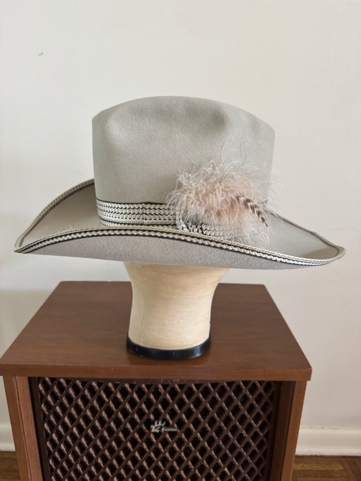 1970s Resistol Stagecoach 7 1/2 LONG OVAL Silverbelly Cowboy Western Hat 80s