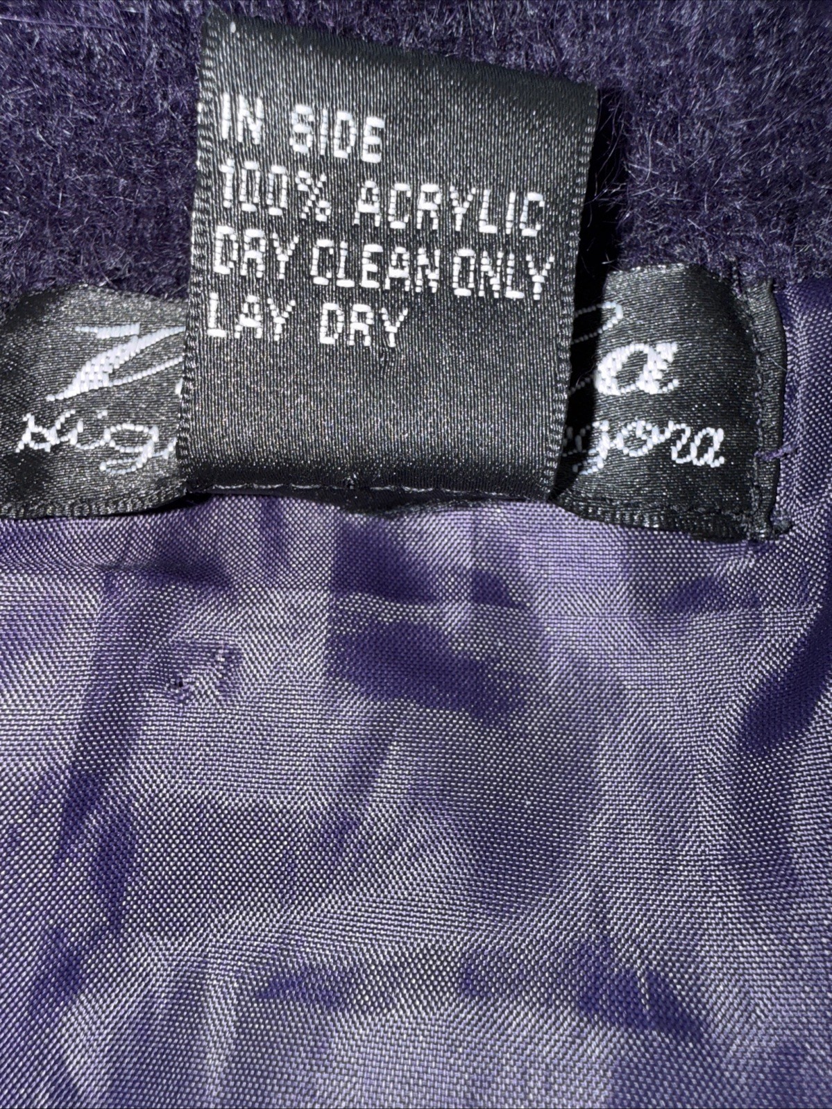 VTG Venesha High Quality Angora Coat Eggplant Purple 90’s Y2K Size M *Pristine*