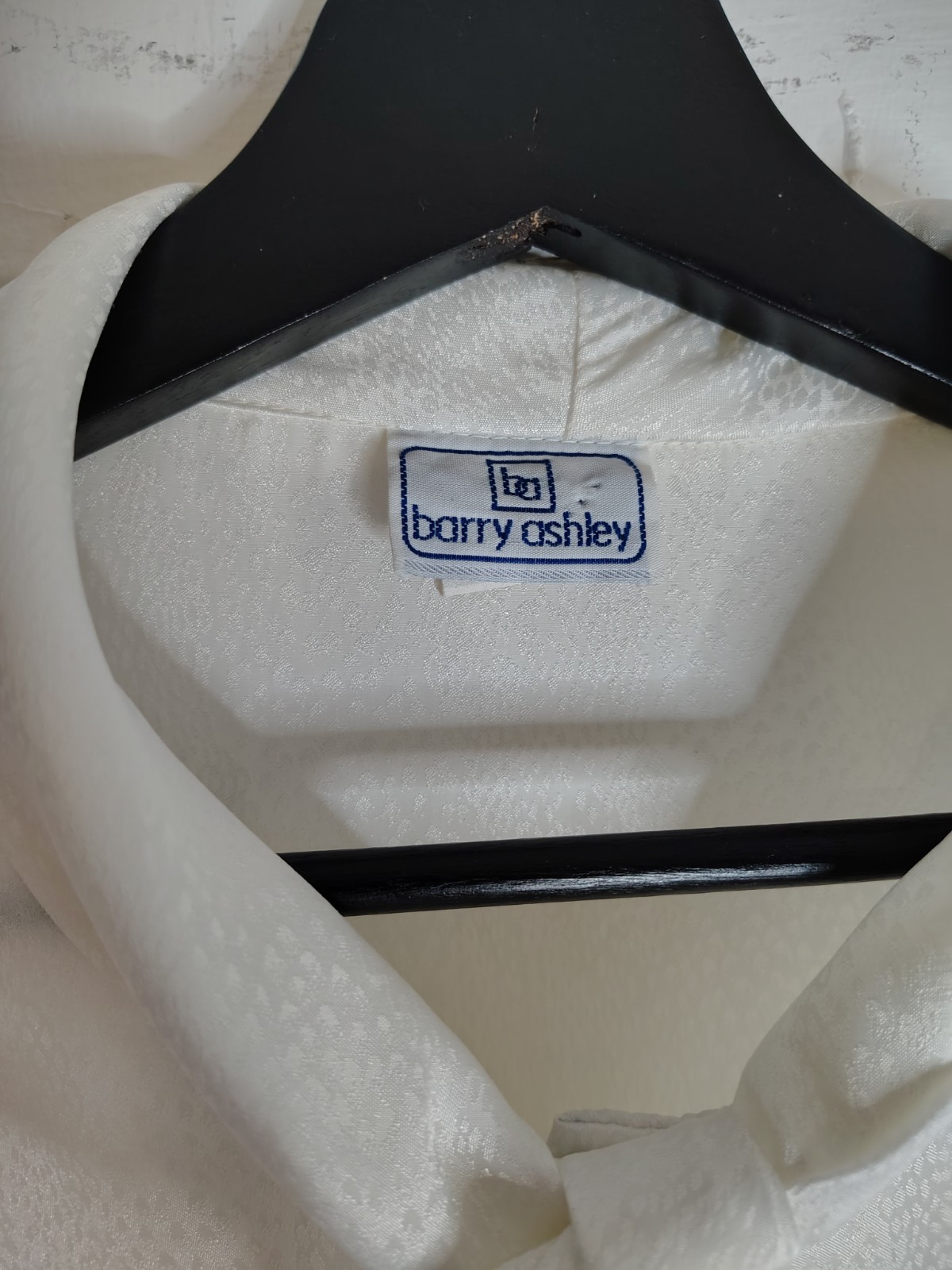 Vintage 1980s Barry Ashley White Dot Pattern Secretary Blouse Womens Size 18/XL