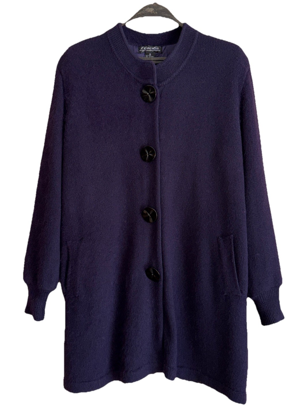 VTG Venesha High Quality Angora Coat Eggplant Purple 90’s Y2K Size M *Pristine*