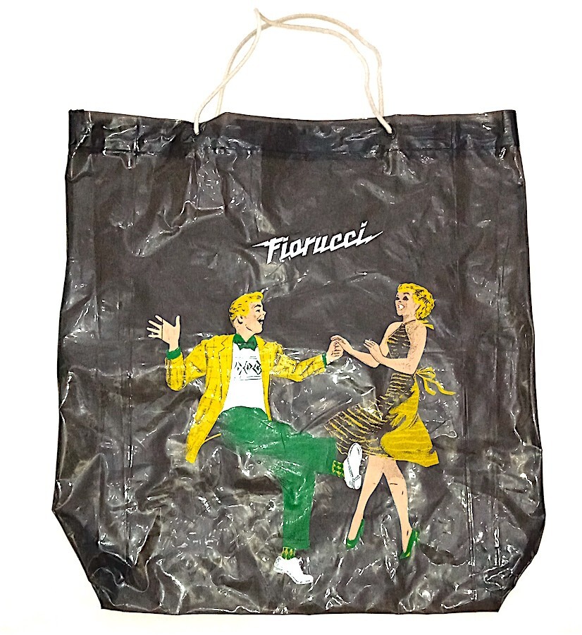 FIORUCCI 70s italy rock n roll bag maxi plastic shopper rare