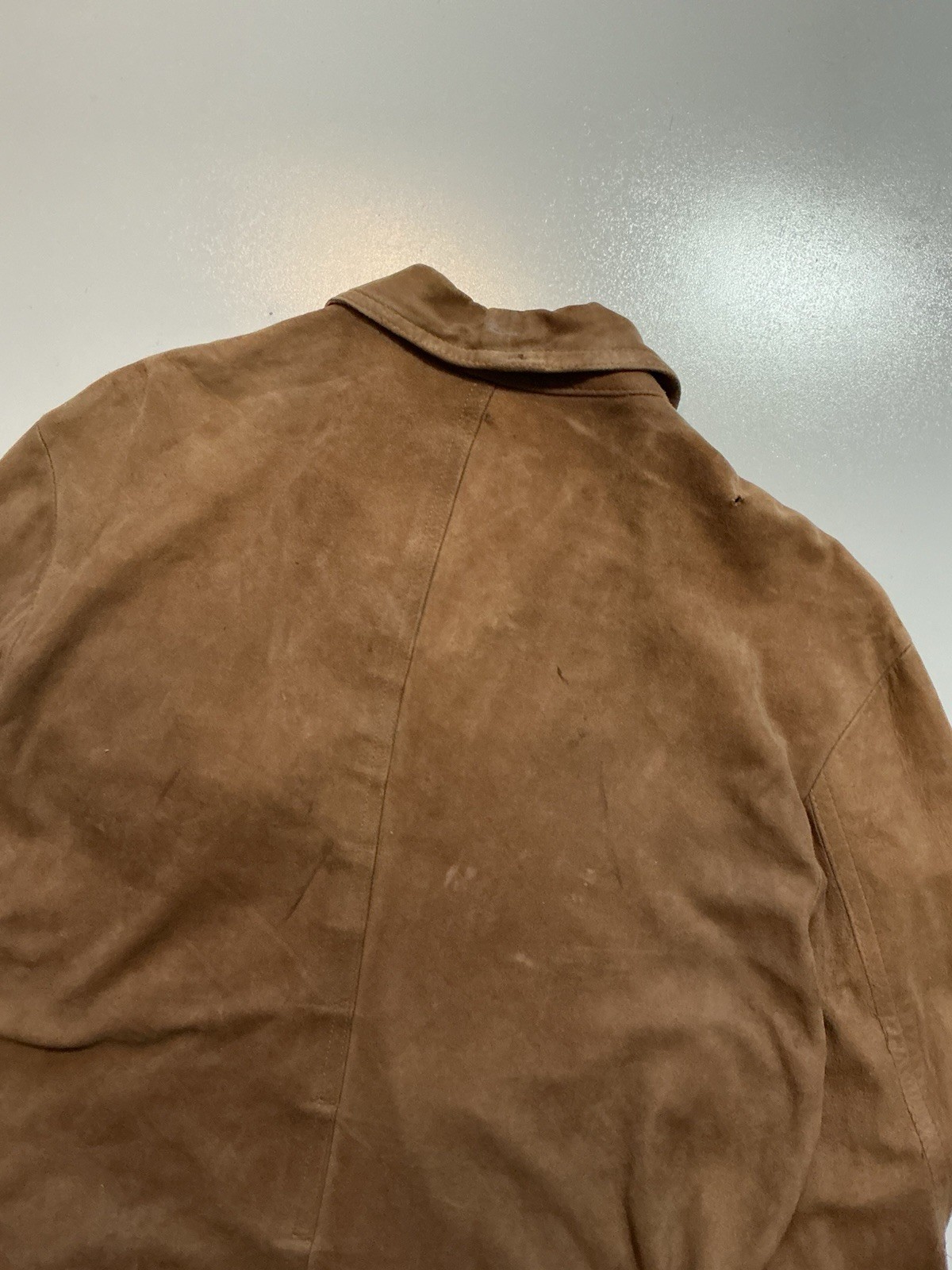 Vintage Giorgio Armani Made In Italy Suede Leather Motorcycle Full Zip Jacket 50