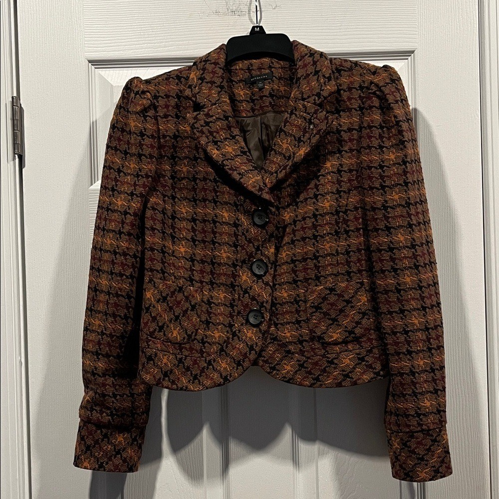 Semantika Women’s Brown and Orange Blazer Wool Blend. Size M