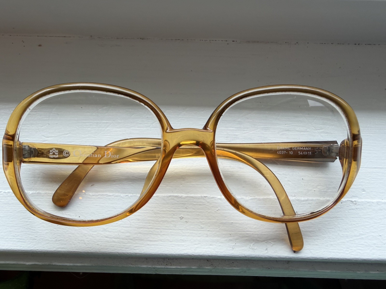 Christian Dior 4037 Sunglasses Eyeglasses Women’s Amber Frames Only Germany VTG
