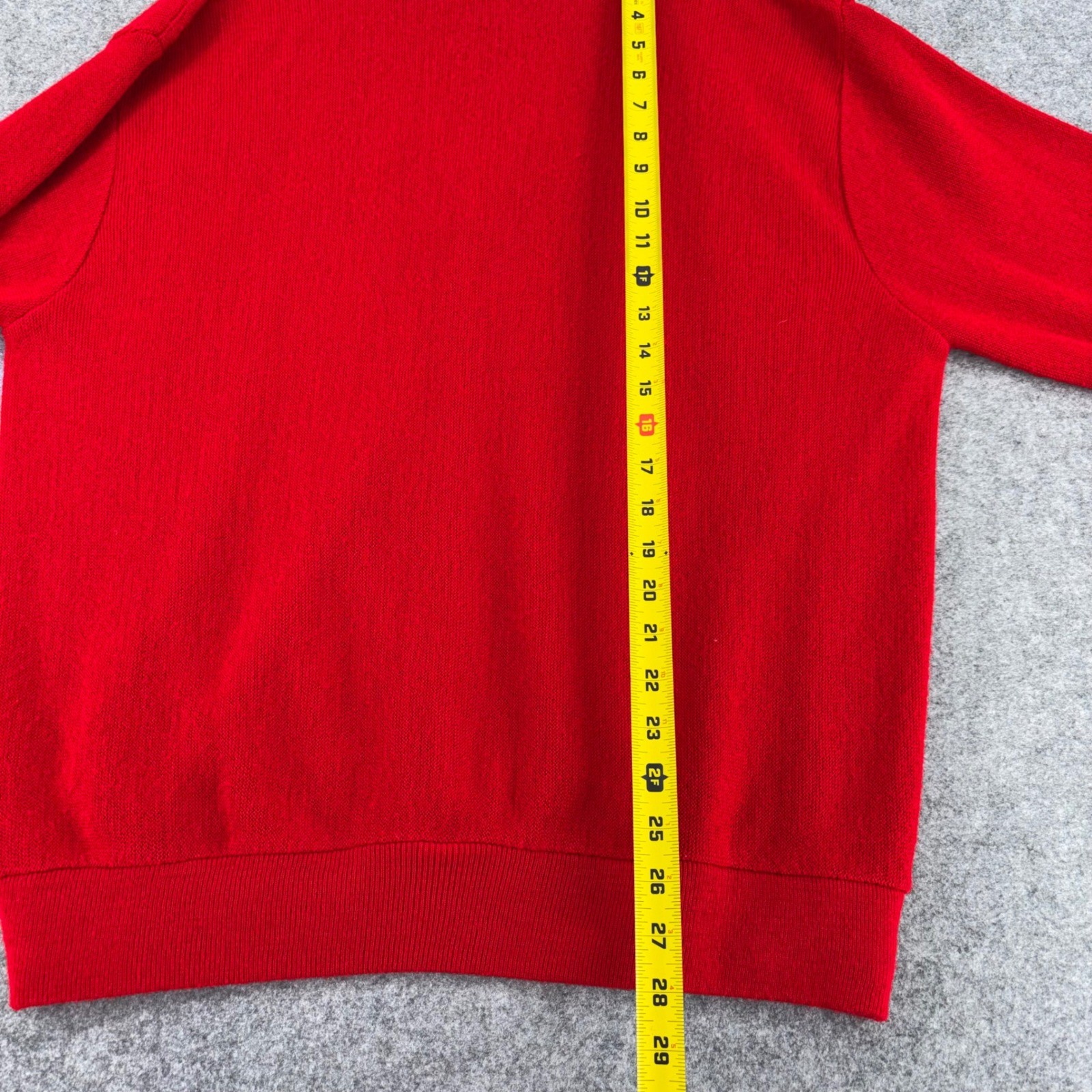 Vintage Izod Lacoste Red Cardigan Sweater Mens Large Orlon Acrylic Made in USA