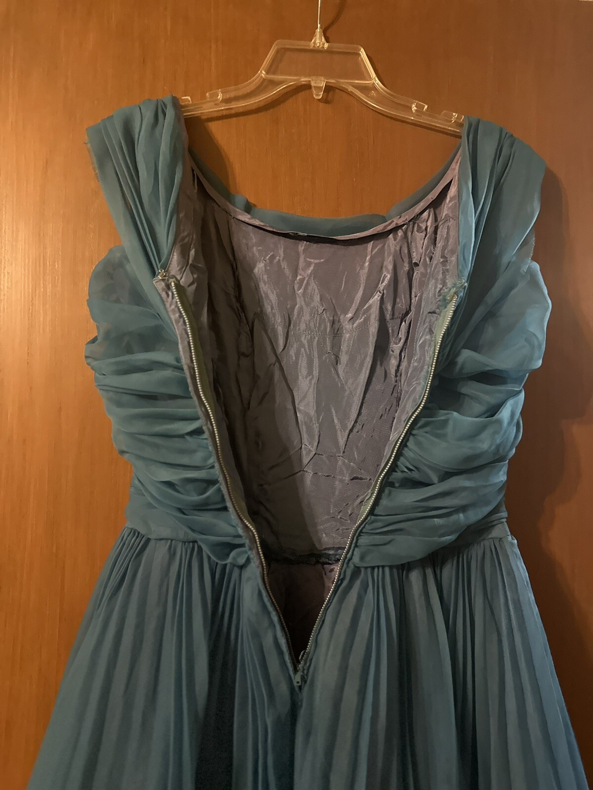 VTG 1950s Teal Tulle Tea Length Party Dress | Retro | Rockabilly I Prom – SM