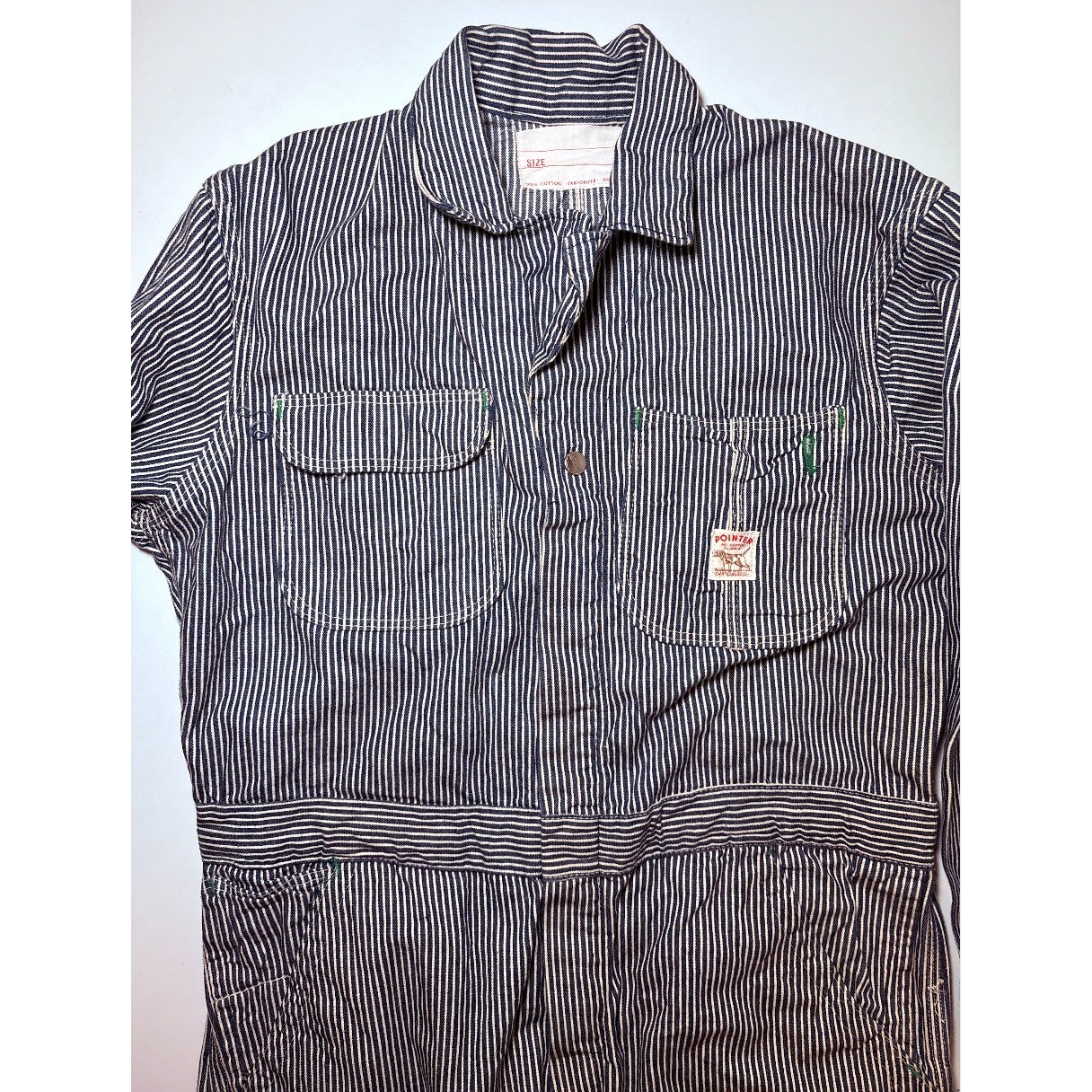 Vintage Pointer Brand Hickory Striped Denim Coveralls Rare | XL