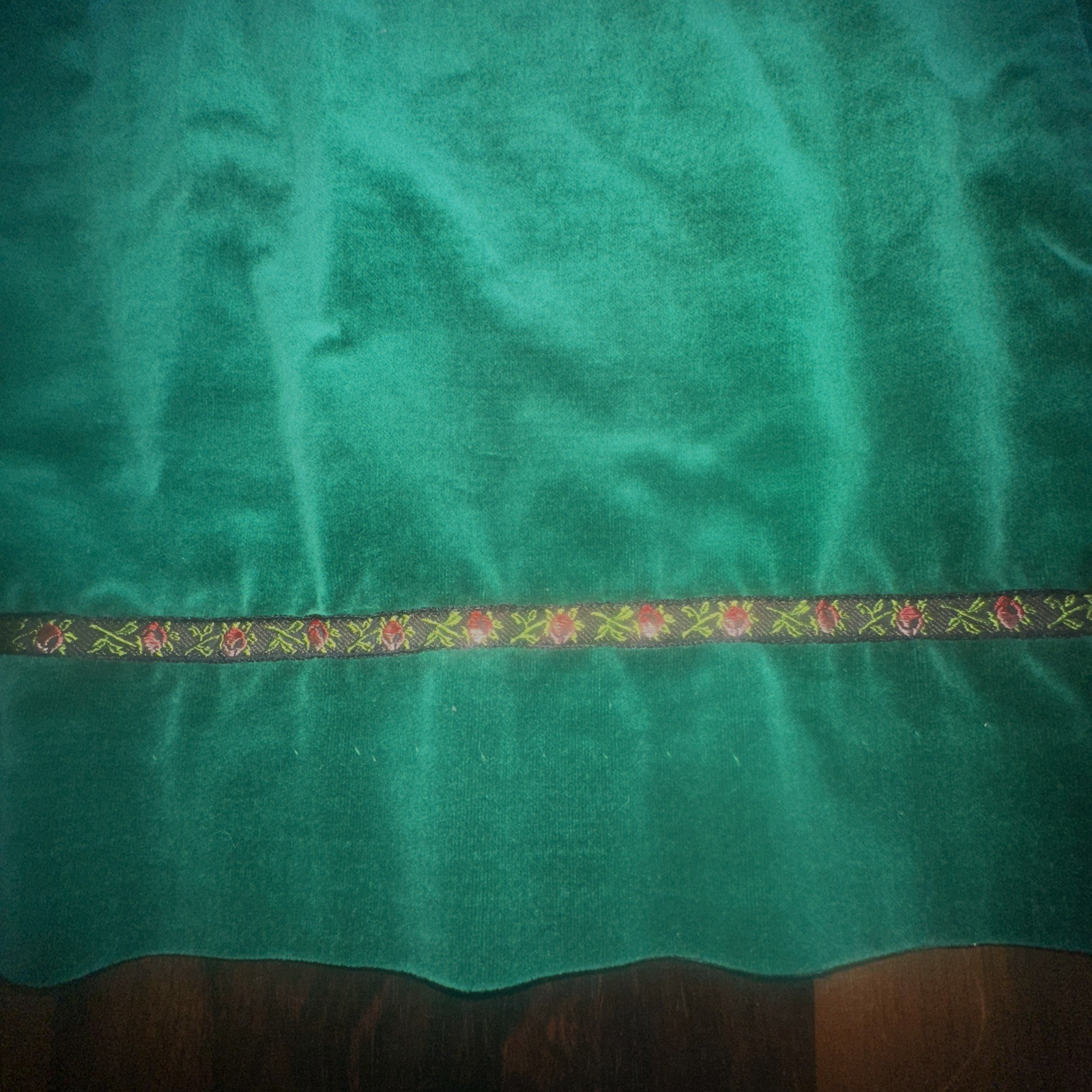 Vintage Lanz Original Forest Green Velvet Vest Skirt Salzburg Austria Tyrolean S