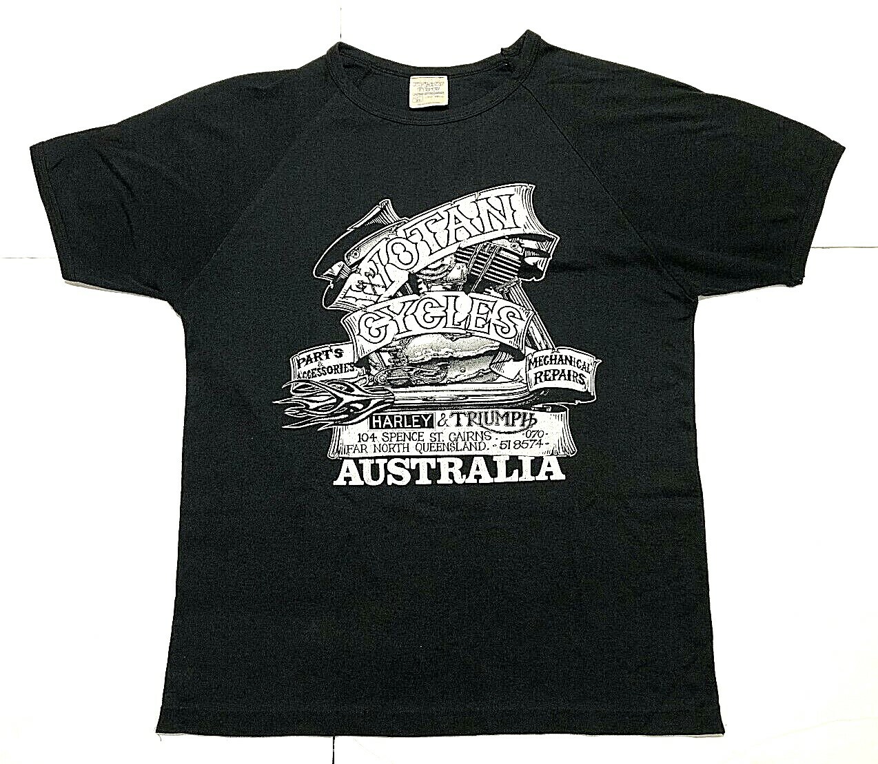 Harley Davidson & Triumph T shirt Factory Australia WOTAN MOTORCYCLE repair shop