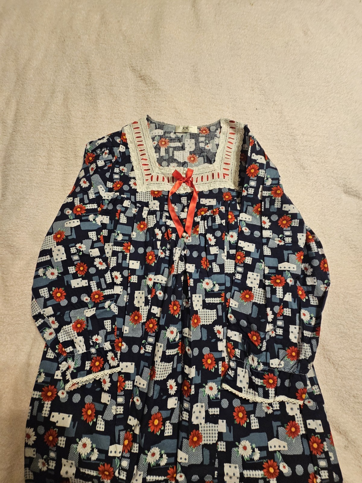 K K Made In England Vintage Nightgown Women’ Size 20/22UK,18USA Patchwork Design