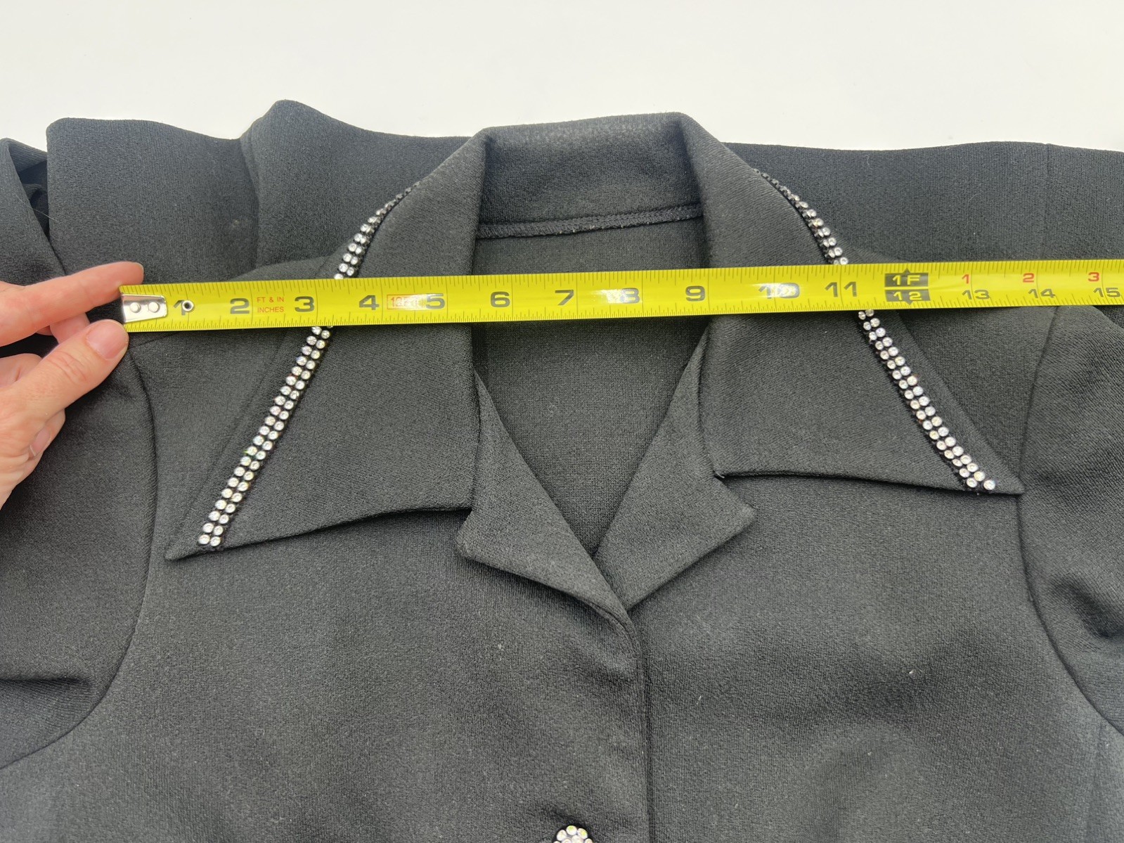 Vintage 60’s Cover Girl of Miami Black Rhinestone Trim Blazer Jacket Size XS/S
