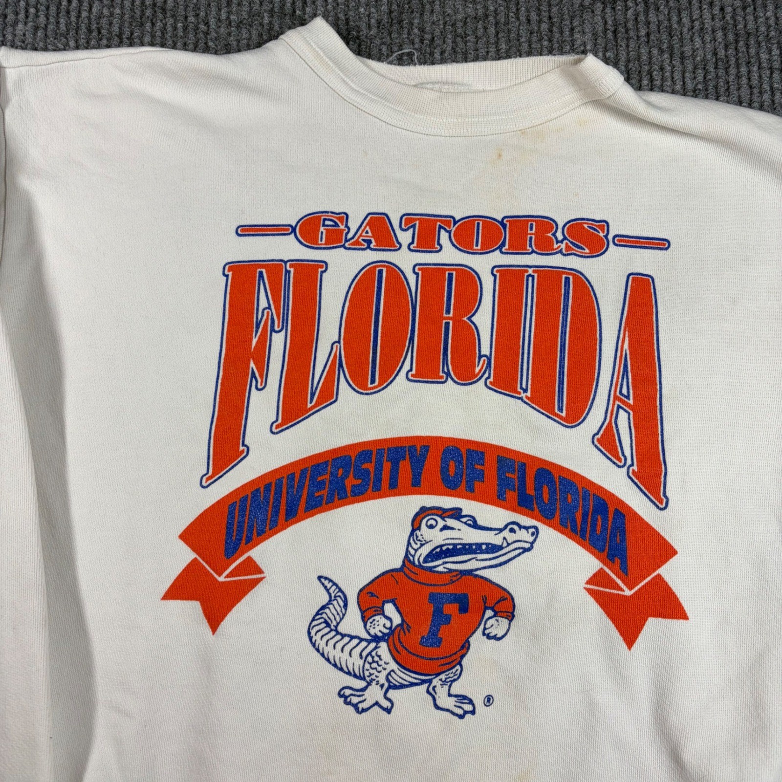 Vintage Dodger Sweatshirt Mens L University of Florida Gators White USA Made